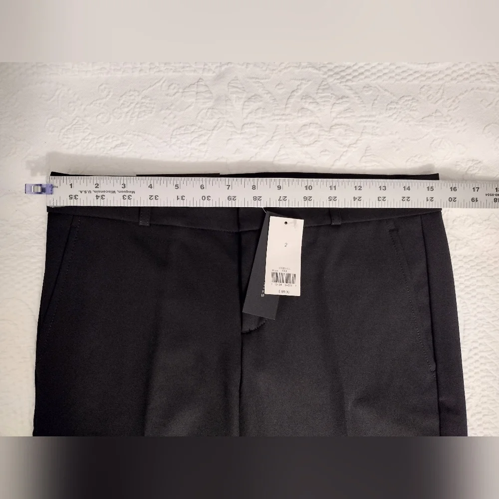 Banana Republic Black Ryan Dress Pants Classic Straight-Leg - Size 2 - NWT - Picture 4 of 11